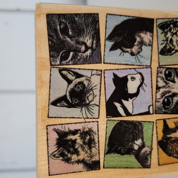 Cat Stamp Hampton Art Stamps 4578 Kitty Tiles Large Cat Stamp - Picture 7 of 13